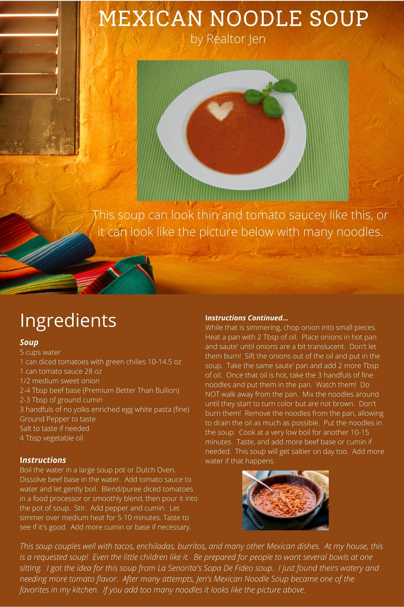 Jen's Mexican Noodle Soup